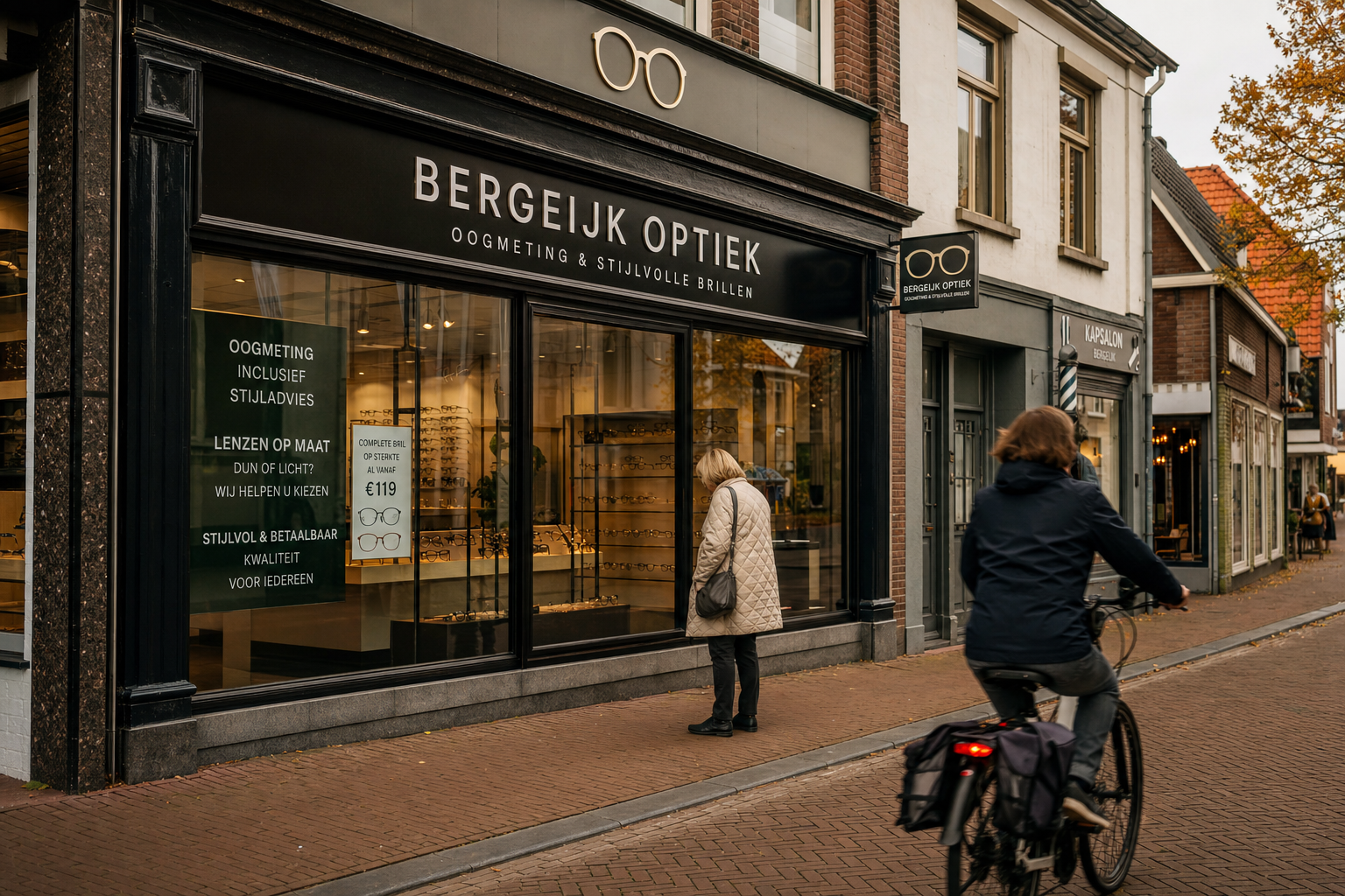 Verschillende brillenglazen en monturen met prijskaartjes
